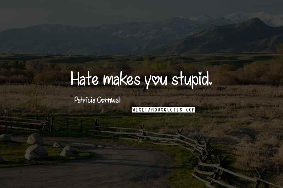 Patricia Cornwell Quotes: Hate makes you stupid.