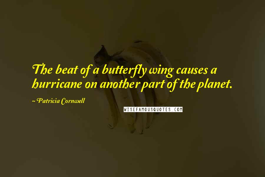 Patricia Cornwell Quotes: The beat of a butterfly wing causes a hurricane on another part of the planet.