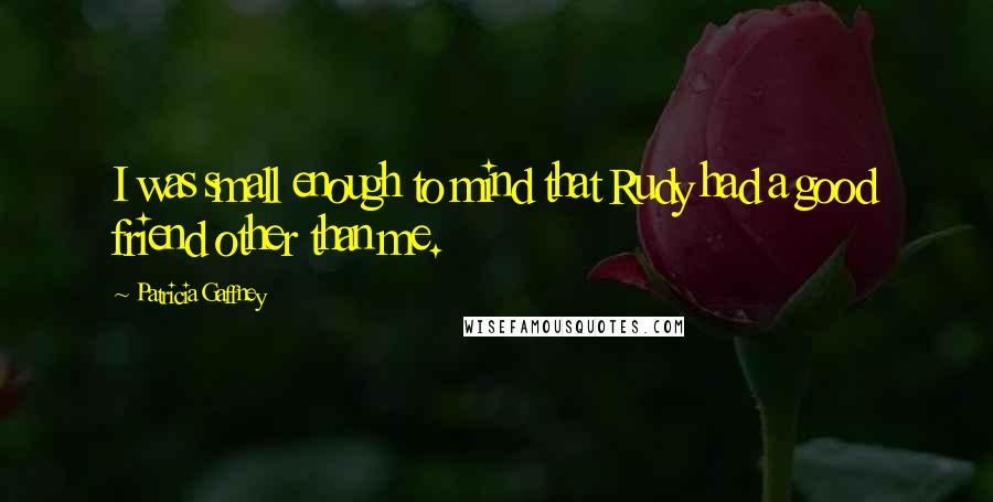 Patricia Gaffney Quotes: I was small enough to mind that Rudy had a good friend other than me.