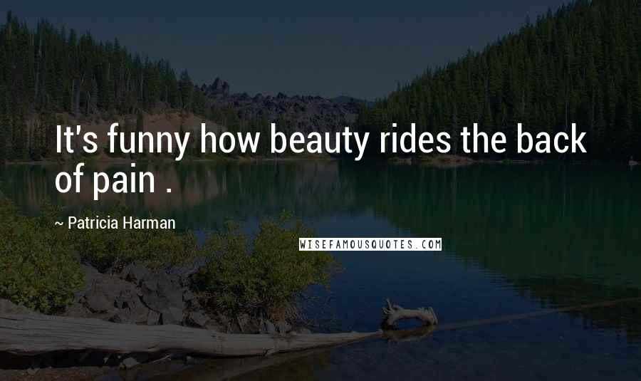 Patricia Harman Quotes: It's funny how beauty rides the back of pain .