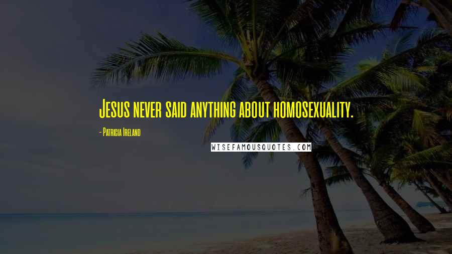 Patricia Ireland Quotes: Jesus never said anything about homosexuality.