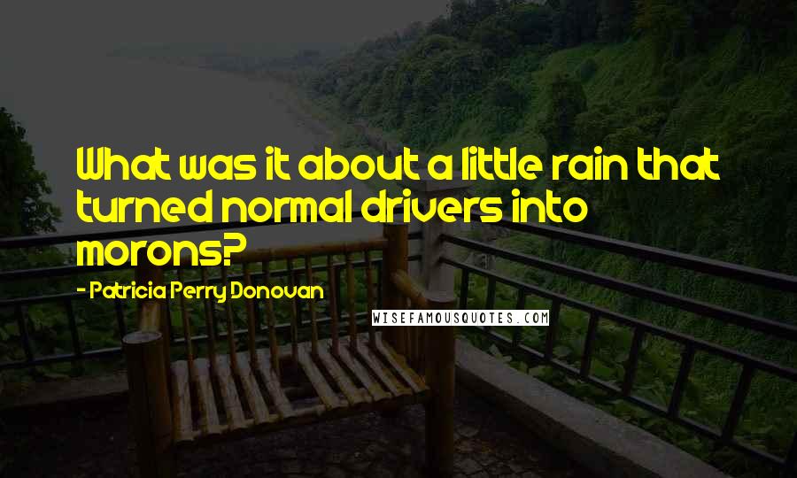 Patricia Perry Donovan Quotes: What was it about a little rain that turned normal drivers into morons?