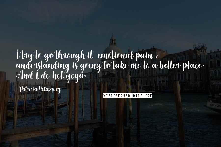 Patricia Velasquez Quotes: I try to go through it [emotional pain]; understanding is going to take me to a better place. And I do hot yoga.