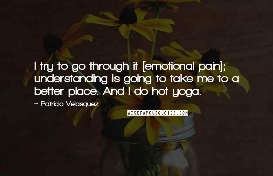Patricia Velasquez Quotes: I try to go through it [emotional pain]; understanding is going to take me to a better place. And I do hot yoga.