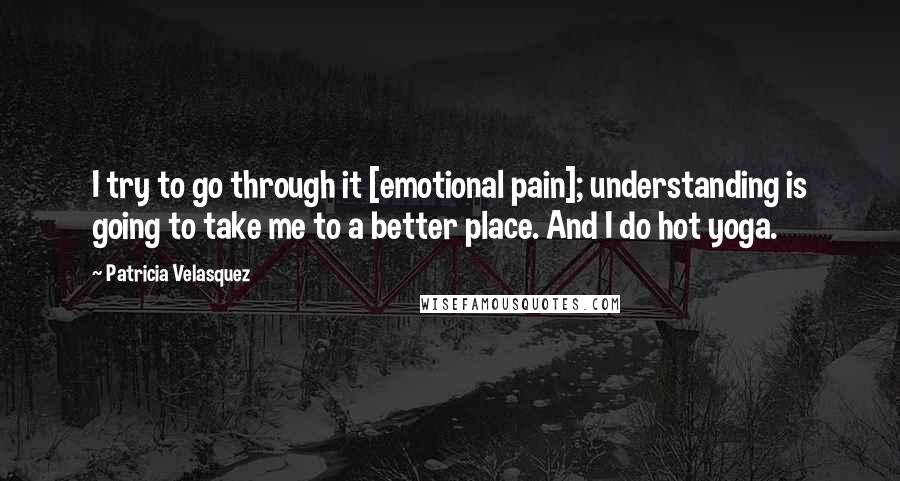 Patricia Velasquez Quotes: I try to go through it [emotional pain]; understanding is going to take me to a better place. And I do hot yoga.