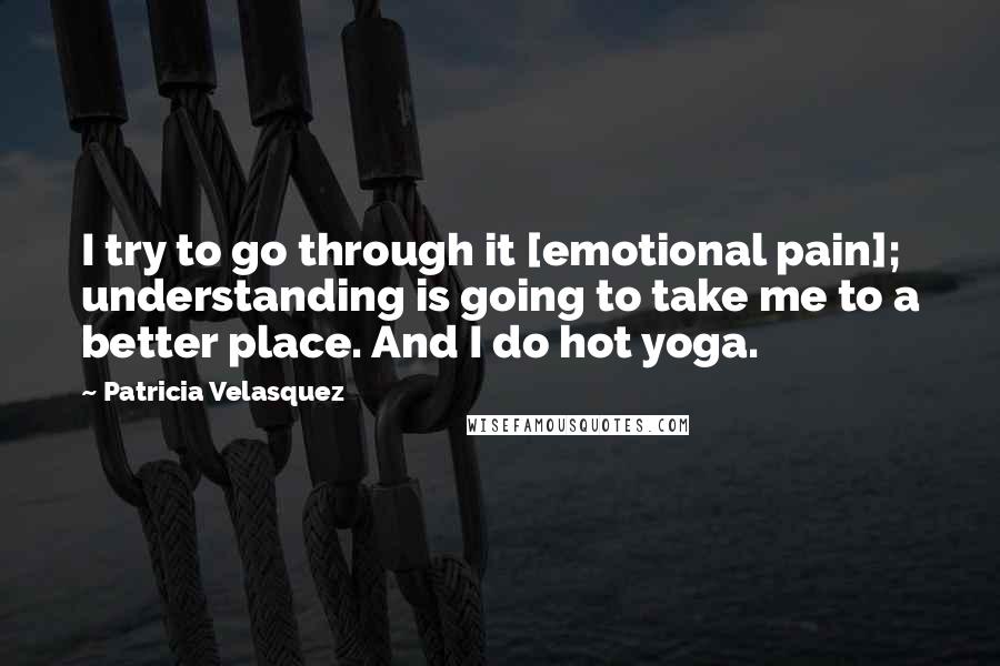 Patricia Velasquez Quotes: I try to go through it [emotional pain]; understanding is going to take me to a better place. And I do hot yoga.