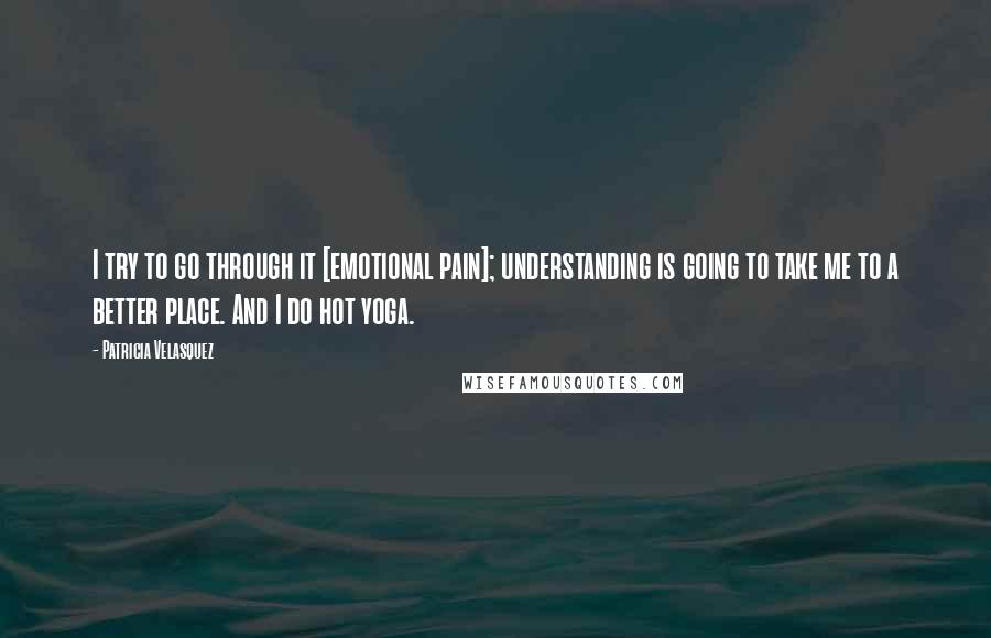 Patricia Velasquez Quotes: I try to go through it [emotional pain]; understanding is going to take me to a better place. And I do hot yoga.