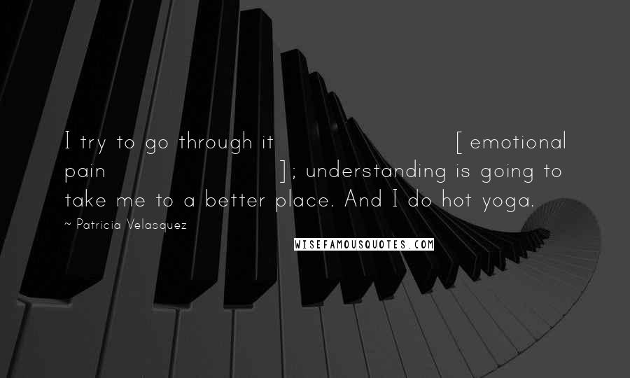 Patricia Velasquez Quotes: I try to go through it [emotional pain]; understanding is going to take me to a better place. And I do hot yoga.
