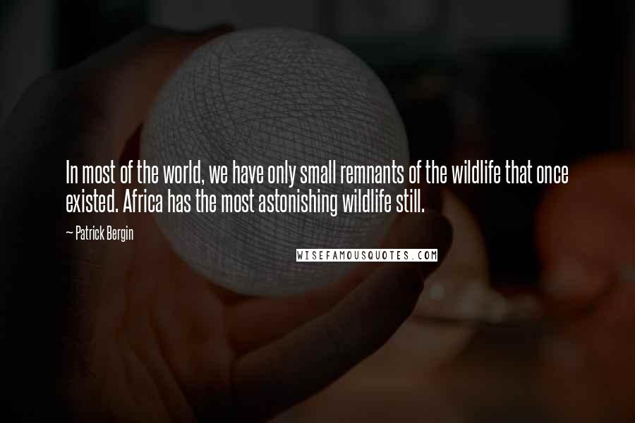 Patrick Bergin Quotes: In most of the world, we have only small remnants of the wildlife that once existed. Africa has the most astonishing wildlife still.