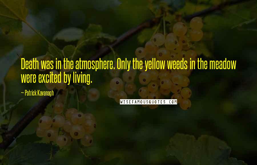 Patrick Kavanagh Quotes: Death was in the atmosphere. Only the yellow weeds in the meadow were excited by living.