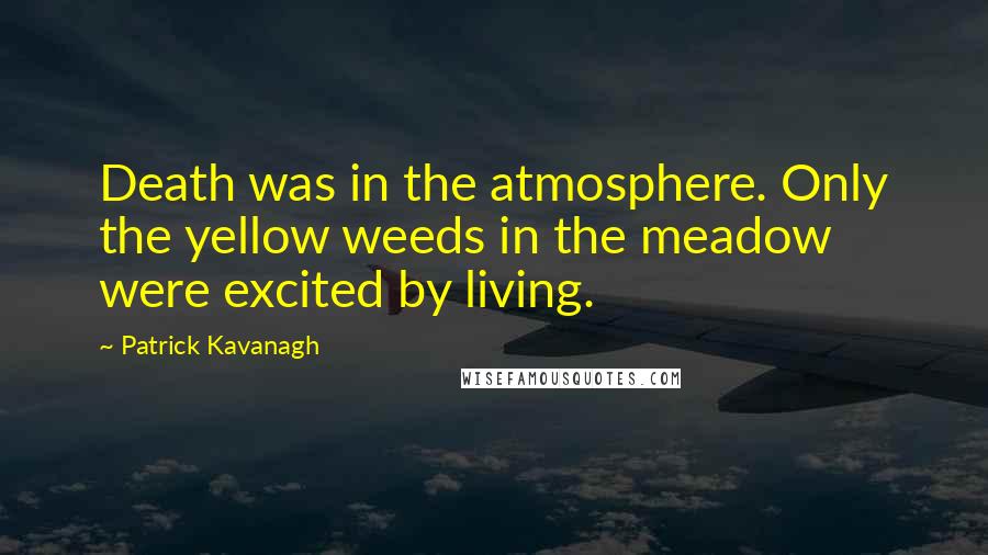 Patrick Kavanagh Quotes: Death was in the atmosphere. Only the yellow weeds in the meadow were excited by living.