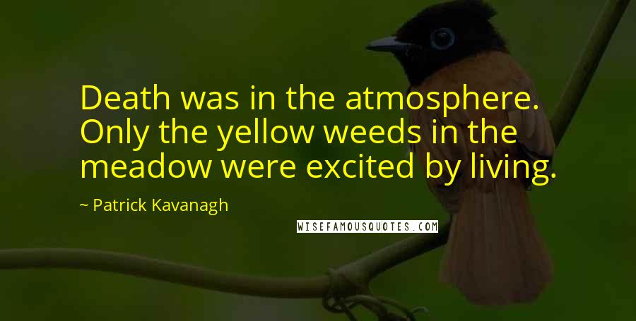 Patrick Kavanagh Quotes: Death was in the atmosphere. Only the yellow weeds in the meadow were excited by living.