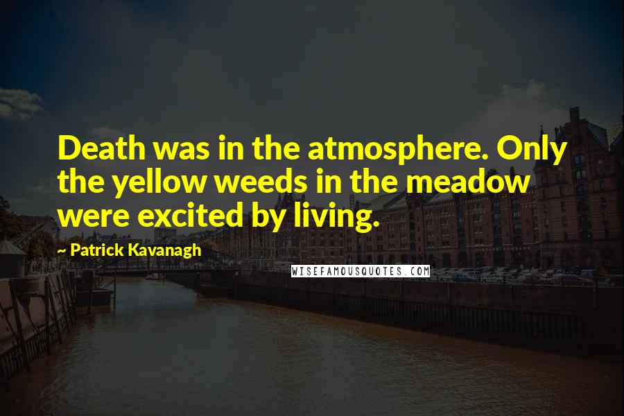 Patrick Kavanagh Quotes: Death was in the atmosphere. Only the yellow weeds in the meadow were excited by living.