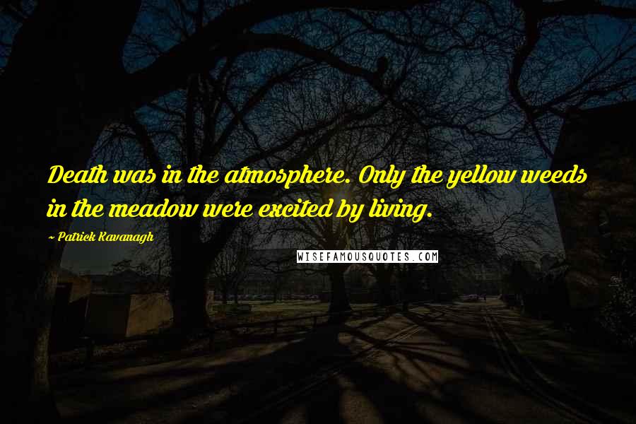 Patrick Kavanagh Quotes: Death was in the atmosphere. Only the yellow weeds in the meadow were excited by living.