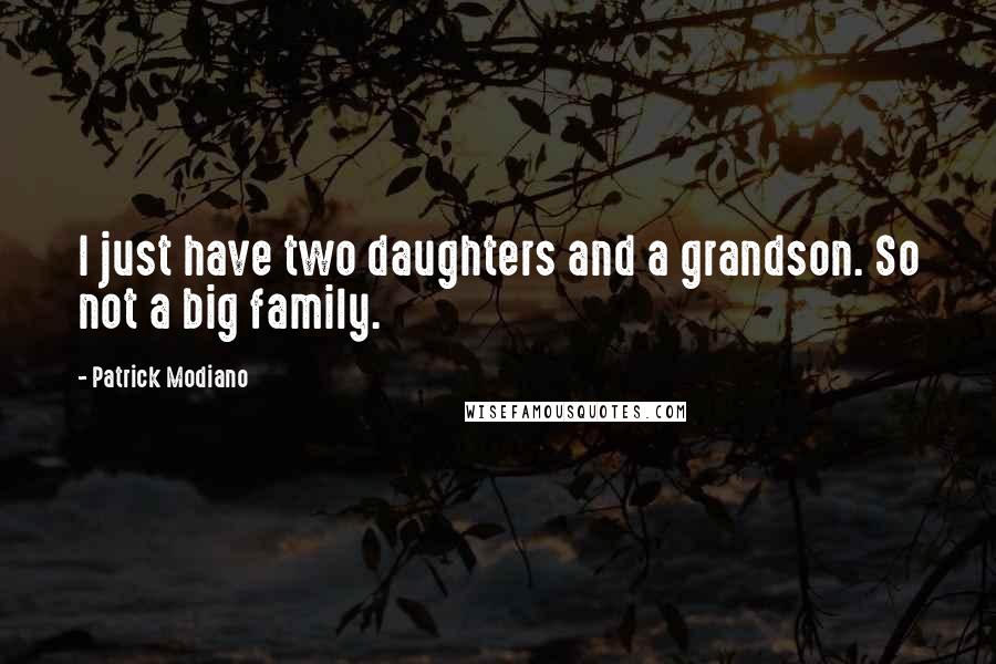 Patrick Modiano Quotes: I just have two daughters and a grandson. So not a big family.