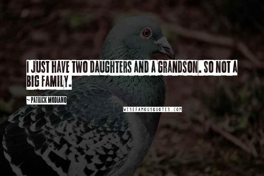 Patrick Modiano Quotes: I just have two daughters and a grandson. So not a big family.