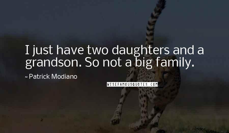 Patrick Modiano Quotes: I just have two daughters and a grandson. So not a big family.