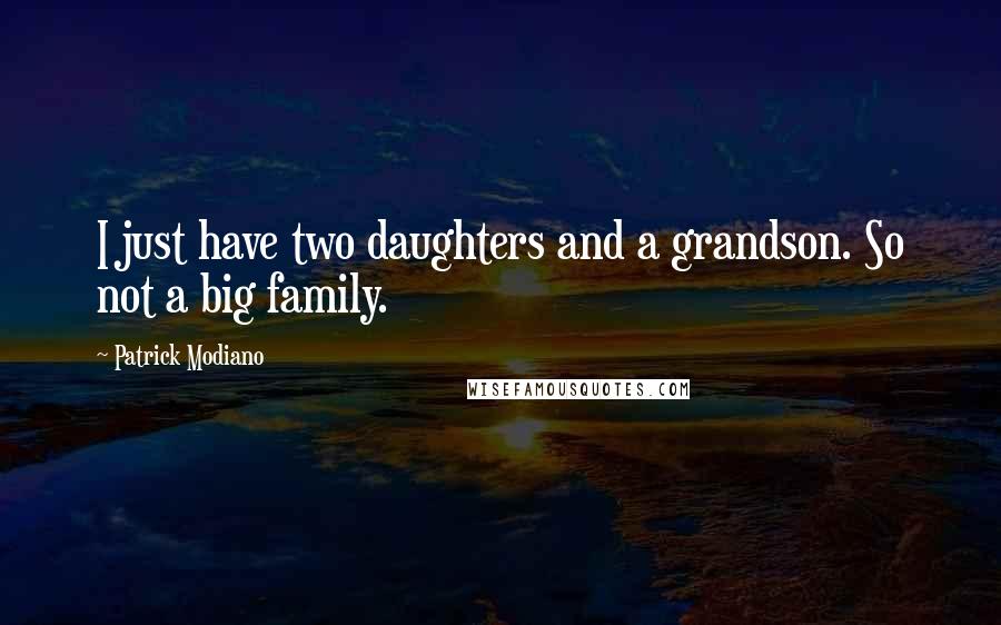 Patrick Modiano Quotes: I just have two daughters and a grandson. So not a big family.