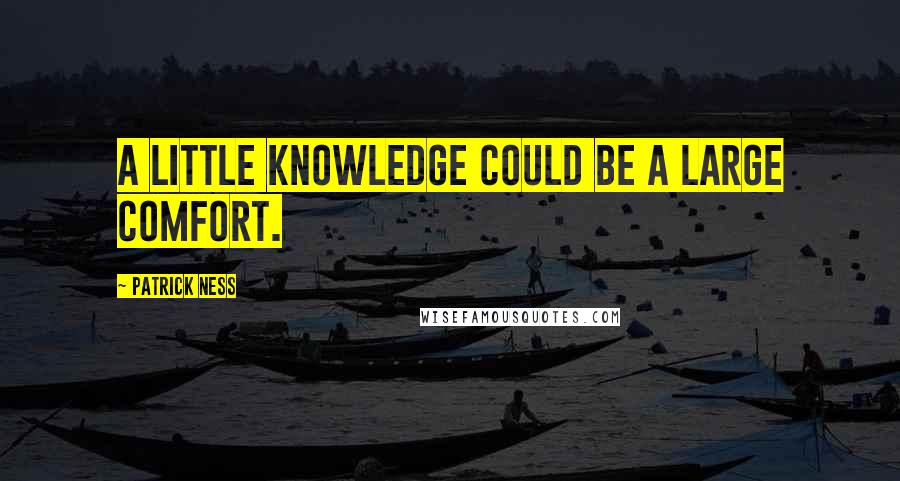 Patrick Ness Quotes: A little knowledge could be a large comfort.