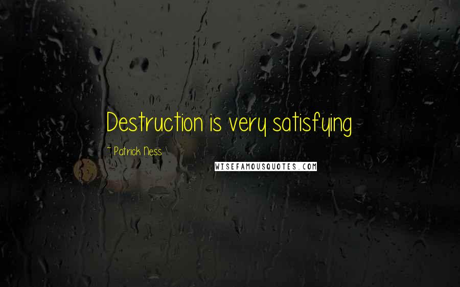 Patrick Ness Quotes: Destruction is very satisfying