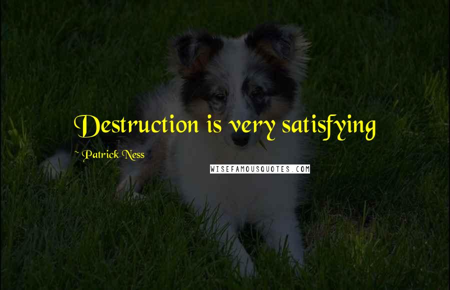 Patrick Ness Quotes: Destruction is very satisfying