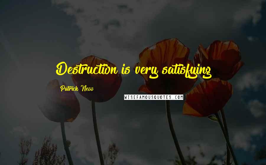 Patrick Ness Quotes: Destruction is very satisfying
