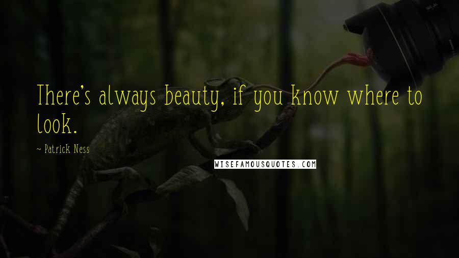 Patrick Ness Quotes: There's always beauty, if you know where to look.