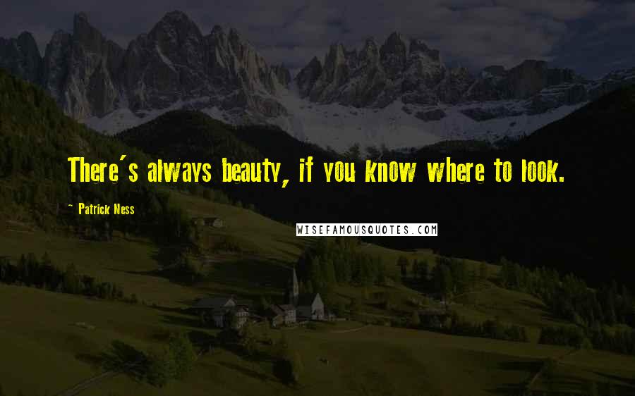Patrick Ness Quotes: There's always beauty, if you know where to look.