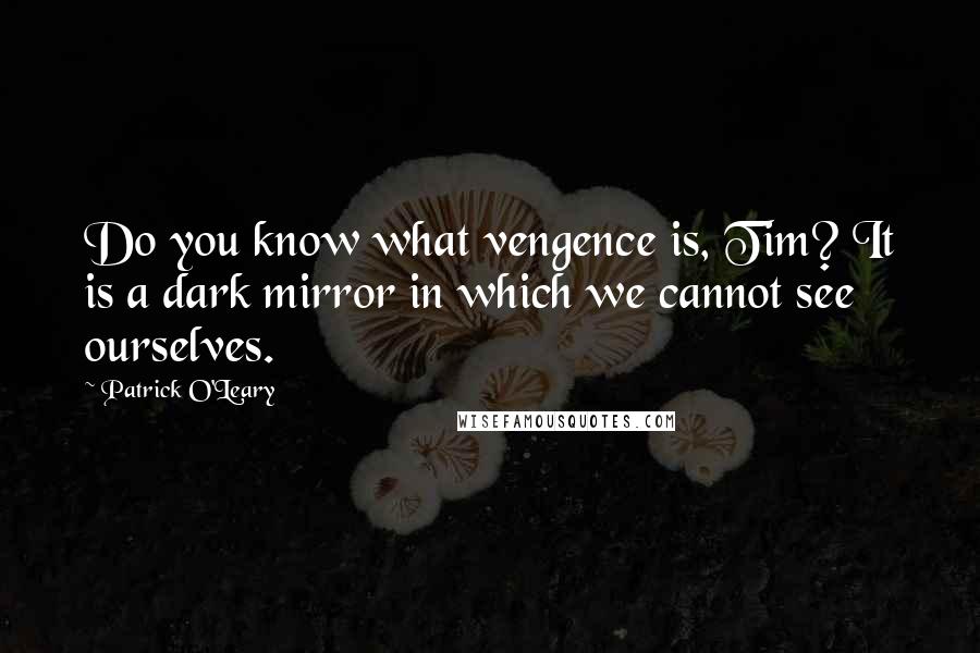 Patrick O'Leary Quotes: Do you know what vengence is, Tim? It is a dark mirror in which we cannot see ourselves.