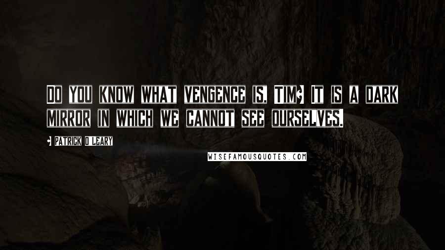 Patrick O'Leary Quotes: Do you know what vengence is, Tim? It is a dark mirror in which we cannot see ourselves.