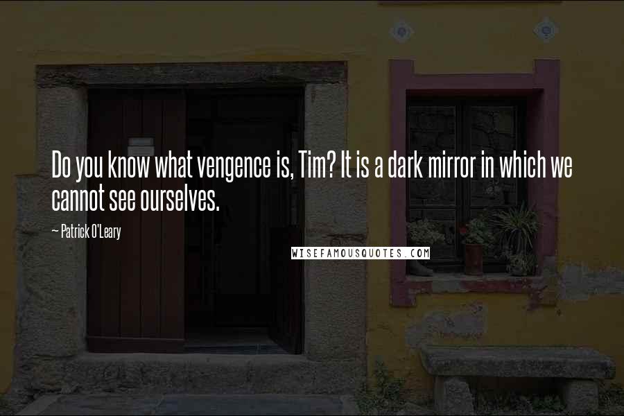 Patrick O'Leary Quotes: Do you know what vengence is, Tim? It is a dark mirror in which we cannot see ourselves.