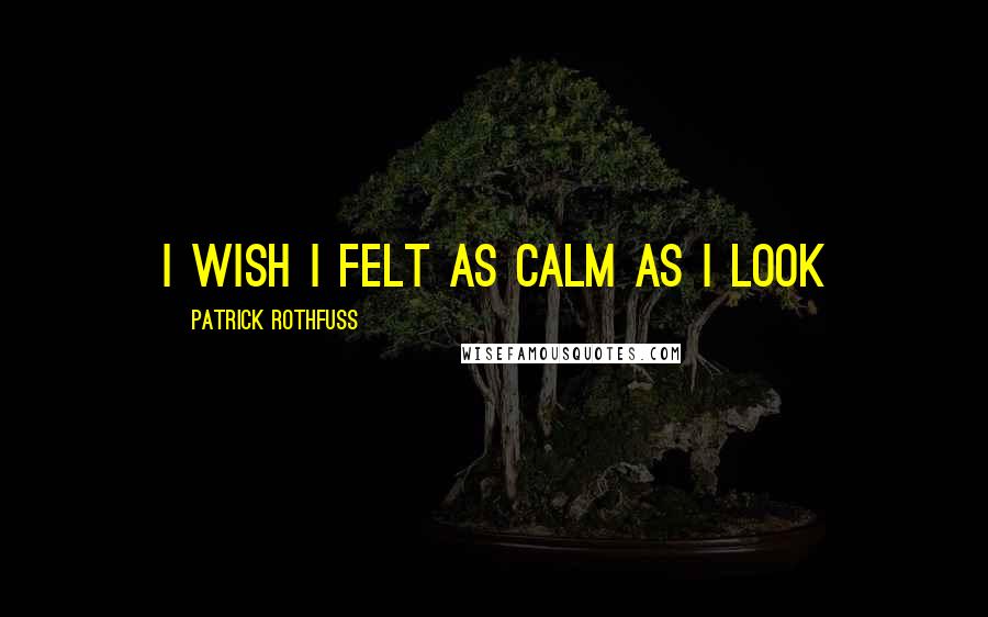 Patrick Rothfuss Quotes: I wish I felt as calm as I look