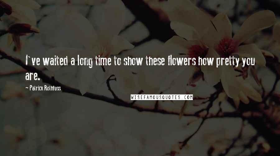 Patrick Rothfuss Quotes: I've waited a long time to show these flowers how pretty you are.