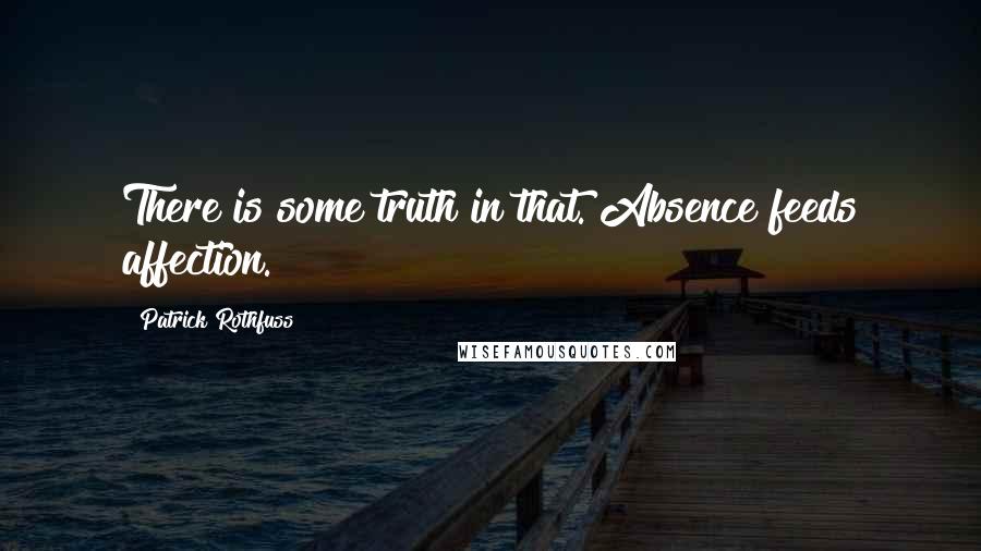 Patrick Rothfuss Quotes: There is some truth in that. Absence feeds affection.