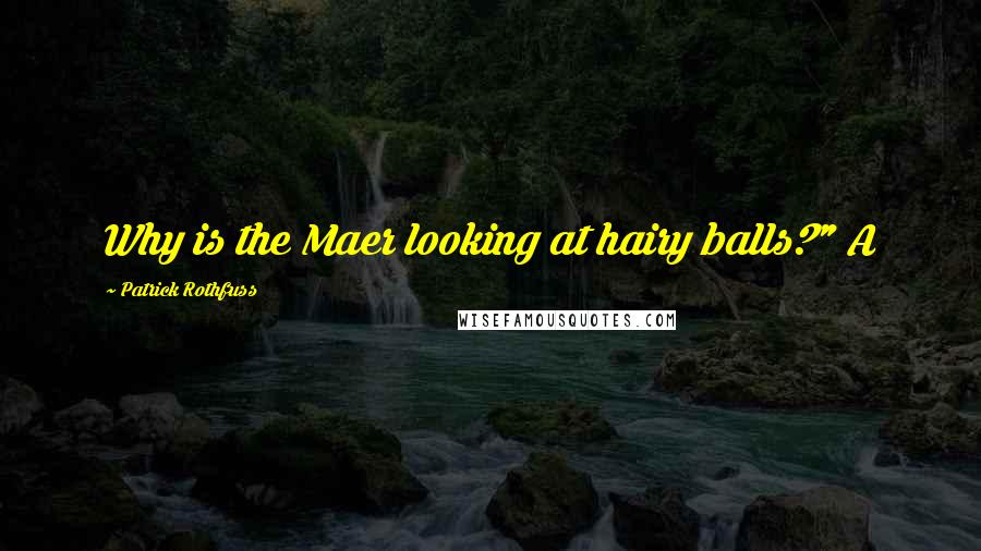 Patrick Rothfuss Quotes: Why is the Maer looking at hairy balls?" A