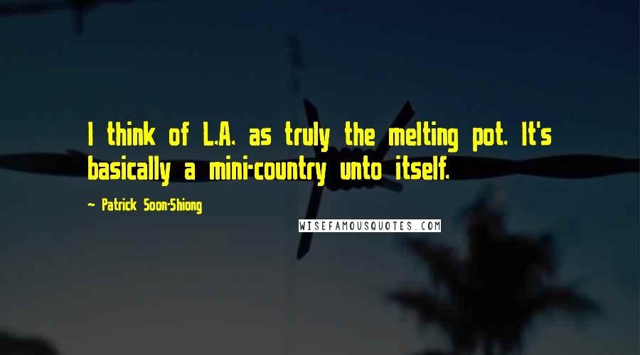 Patrick Soon-Shiong Quotes: I think of L.A. as truly the melting pot. It's basically a mini-country unto itself.