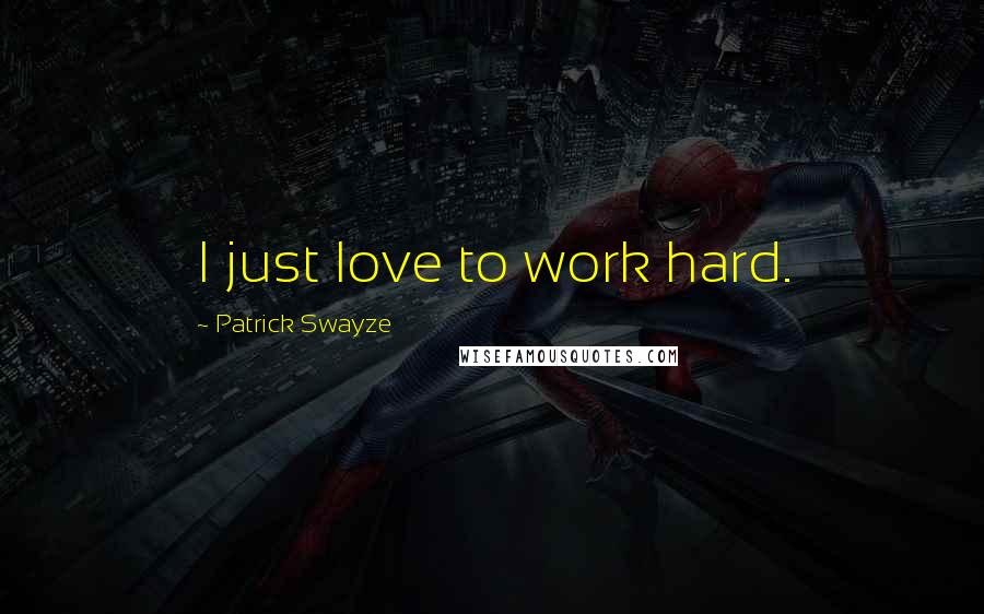 Patrick Swayze Quotes: I just love to work hard.