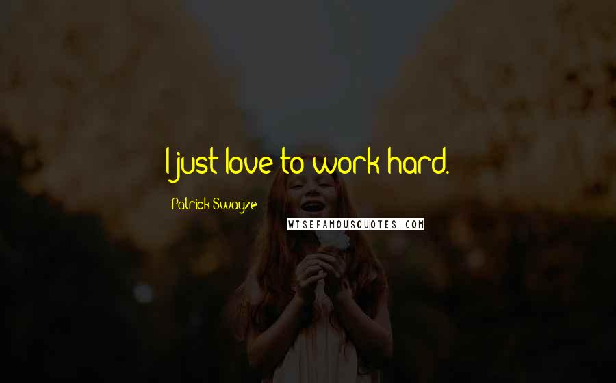 Patrick Swayze Quotes: I just love to work hard.