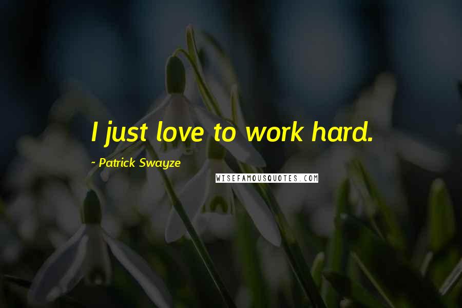 Patrick Swayze Quotes: I just love to work hard.