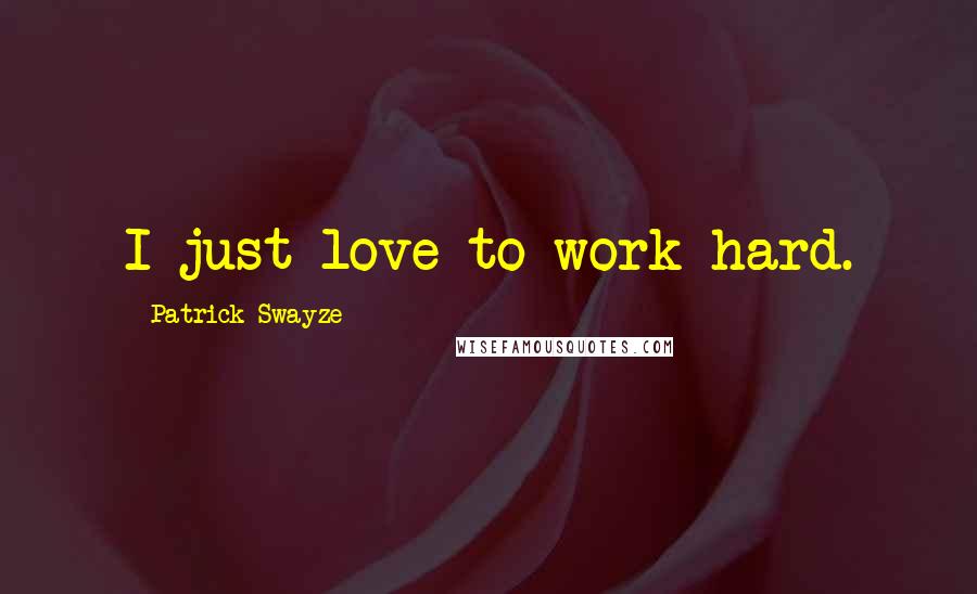 Patrick Swayze Quotes: I just love to work hard.