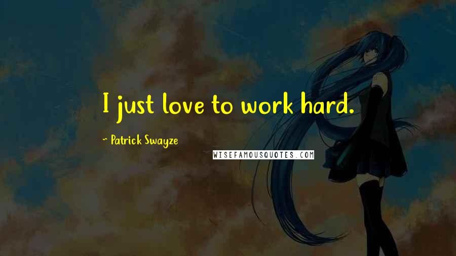 Patrick Swayze Quotes: I just love to work hard.