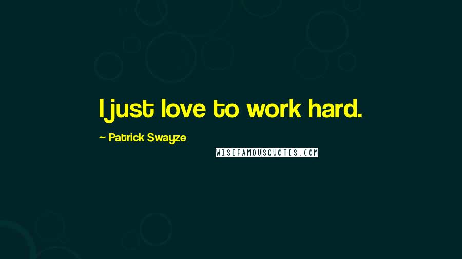 Patrick Swayze Quotes: I just love to work hard.