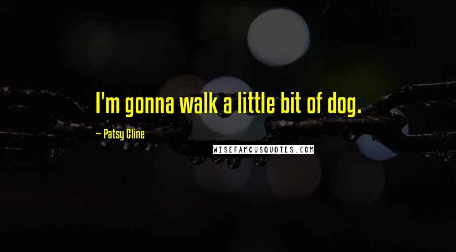 Patsy Cline Quotes: I'm gonna walk a little bit of dog.