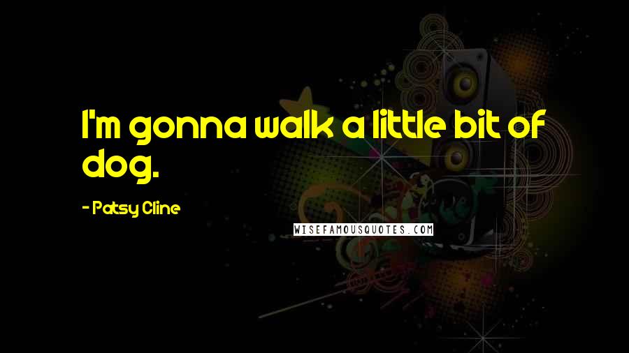 Patsy Cline Quotes: I'm gonna walk a little bit of dog.