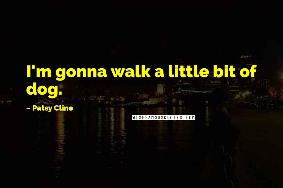 Patsy Cline Quotes: I'm gonna walk a little bit of dog.
