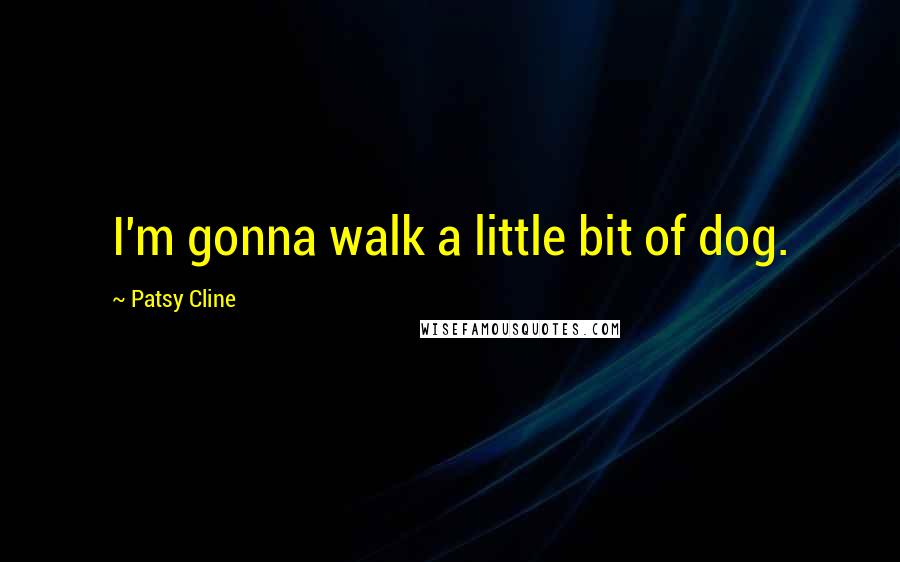 Patsy Cline Quotes: I'm gonna walk a little bit of dog.