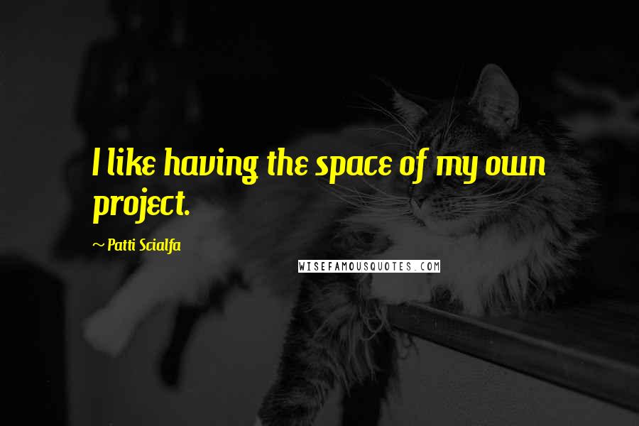 Patti Scialfa Quotes: I like having the space of my own project.