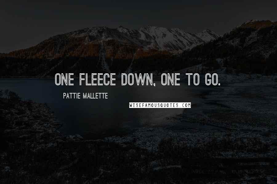 Pattie Mallette Quotes: One fleece down, one to go.