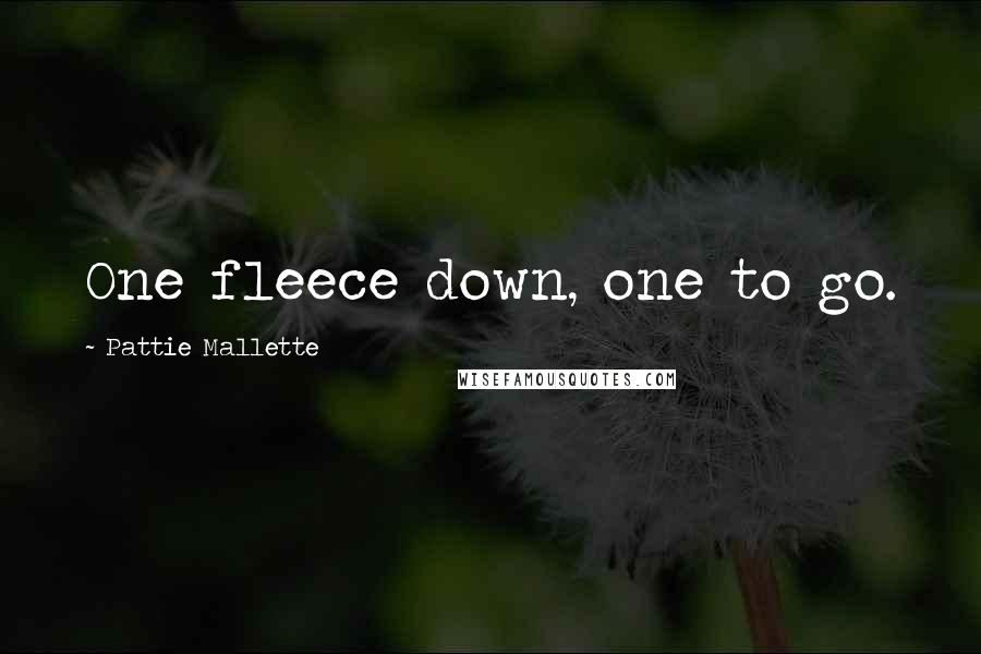 Pattie Mallette Quotes: One fleece down, one to go.