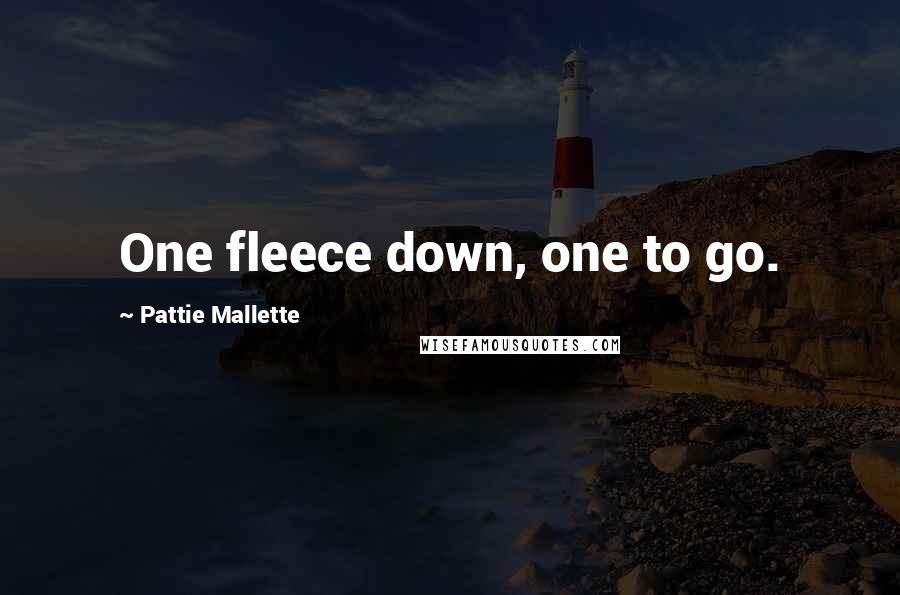 Pattie Mallette Quotes: One fleece down, one to go.